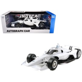 DCD Dallara 1/18 Diecast Model Car Super Speedway Configuration Autograph Car in Blank White NTT IndyCar Series Made of Resin