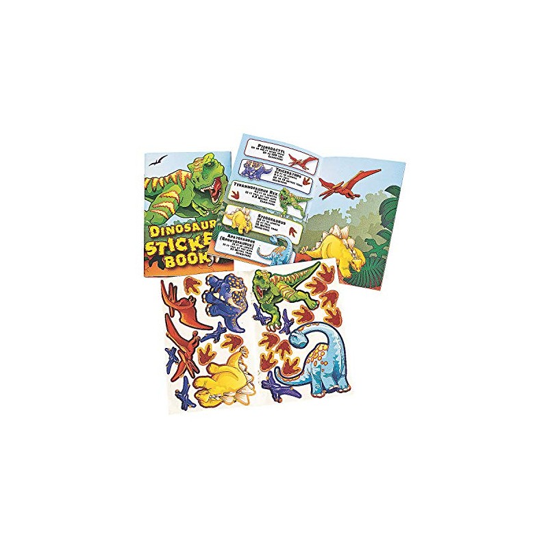 Dinosaur Sticker Books (12 Pack) 24 Stickers Each