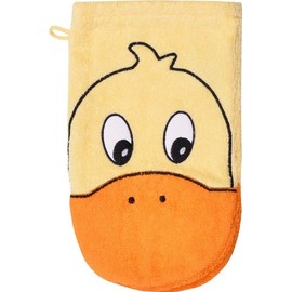 Wörner Südfrottier "Duck Mais" Bib, Bath Towels, Wash Glove, Bath Poncho (Play Wash Mitt 15 x 21 cm)