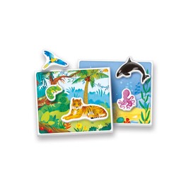 Clementoni - Sapientino Montessori 3 Years with Shaped Cards, Flashcards, Educational Game for Learning Animals, Language Development, Made in Italy, 16867, Multi-Colour