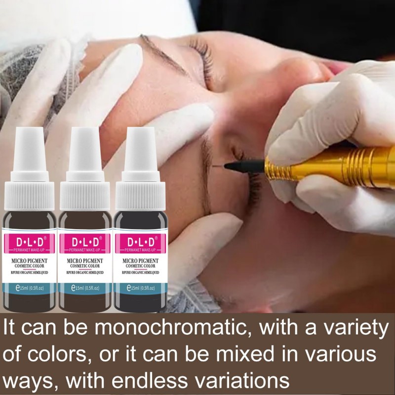 DLD Pigment Kit Eyebrow Tattoo Lip Embroidery Liquid Long Lasting