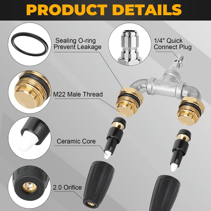 REVICOAR Dual Turbo Nozzle Pressure Washer 4000 PSI, 360° Rotating