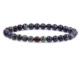 Keleny Brown Dragon Blood Jasper Crystal 6mm Round Beads Rock Yoga Stretch Bracelet 7 Inch Unisex