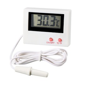YOKIVE Digital Display Thermometer, -50-85C Waterproof Temperature Monitor with External Probe, Great for Freezer, Refrigerator (White, 55x42mm)