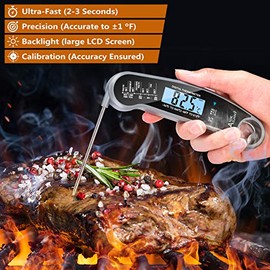 Digital Meat Thermometer - Ultra Fast Instant Read Food Thermometer with Bottle Opener and Calibration Waterproof Cooking Thermometer for Grill,...   