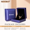 RIVIKO Bow Feb Birthstone Necklace for Women,925 Sterling Silver Gold