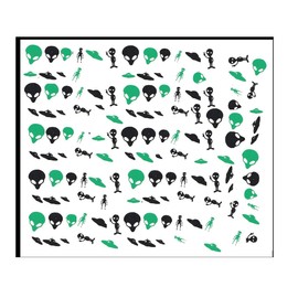 Alien UFO Collections (Alien Nail Stickers Green and Black)