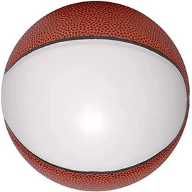 Ballstars - Balón de baloncesto en blanco, tamaño 7, tamaño regulatorio para firmar con un panel grande blanco y 6 marrones, baloncesto signable