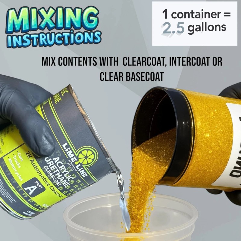 LiME LiNE 1 lb Metal Flake .008 Gold-Automotiv