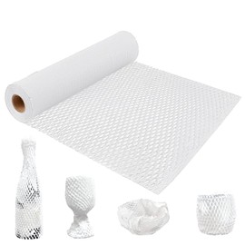 Honeycomb Packing Paper, 15" x 230' Packing Paper Substitute Alternative for Bubble Cushioning Wrap for Moving Shipping Packaging, Recyclable Moving Supplies Bubble Packing Wrap Protective Roll, White