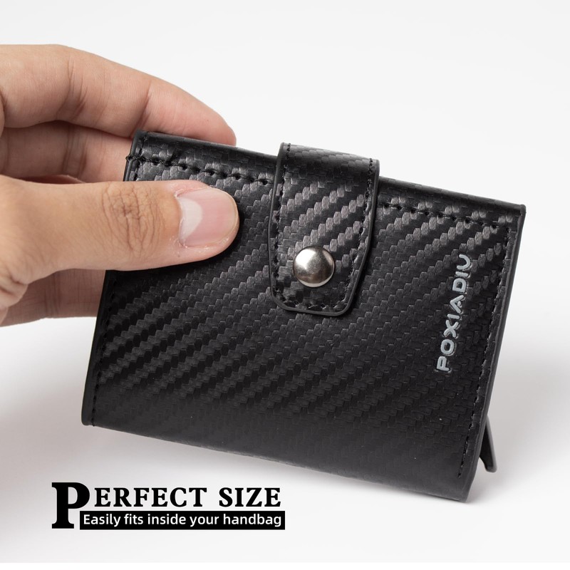 POXIADIV Slim Wallet for Men 1 ID Window with RFID