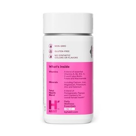 H' Habit Habit Womens Multi Supplement (60 Capsules) - New Look, Supports General Health & Wellness, 23 Essential Vitamins and Minerals, Fruit extracts, Folate, Iron, B12, Biotin, Non-GMO (1 Pack)