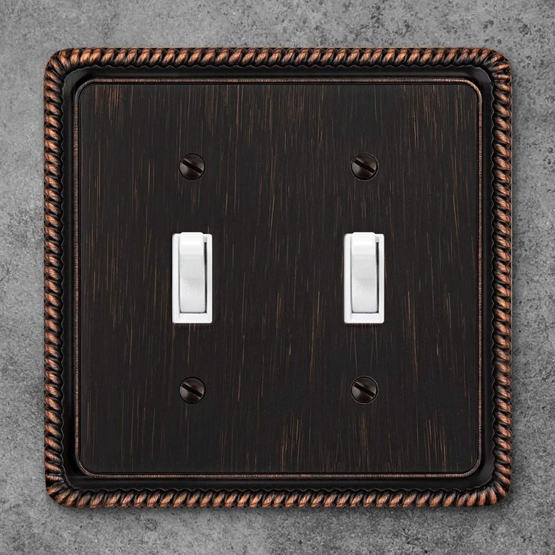 Rope Edge Decorative Wall Plate Switch Plate Outlet Cover (Double