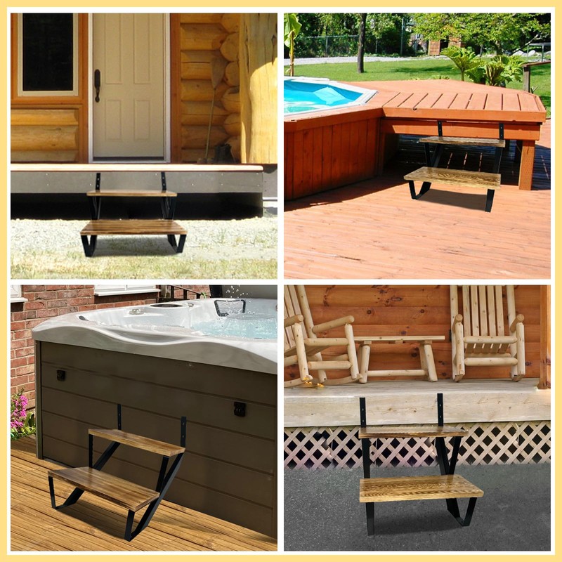 2 Packs Metal Stair Step Stringers, 2 Step Steel Riser