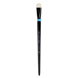 Princeton Artist Brush Co. Aspen Series 6500 - Long Handled Short Oval Filbert Size 12 - Single Synthetic Oval Oil and Acrylic Paint Brush for Painting on Canvas and Board
