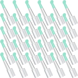 Nuanchu 30 Pcs Ear Spoon Tips Ear Cleaner Replacement Tips Ear Cleaner Tips Ear Replacement Pick Ear Wax Removal Replacement Accessories Set for Teens Adults Ear Wax Removal Endoscope (Green,Round)
