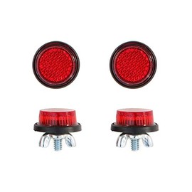 Red Reflector Motorcycle License Plate Bolts - Set of 4