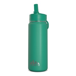 Hydrapeak Mini 20oz Kids Water Bottle w/Straw Lid, Stainless Steel Double Wall Insulated Water Bottle for Kids | Leak-Proof and Spill-Proof Kids Water Bottle for School, Cold for 24 Hrs (Kelly Green)