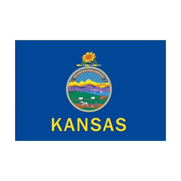 Valley Forge Flag Made in America 3' x 5' Nylon Kansas State Flag
