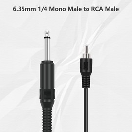 Bolvek RCA to 6.35mm 1/4 inch, 3ft RCA Male to 6.35mm TS Mono Male Jack Adapter Audio Cable for Speaker Mixer Amplifier TV AV Receiver Guitar