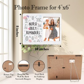 RYSMH Nurse Picture Frame, Nurse Daily Reminders Wood Photo Frame, Nurse Retirement Appreciation Gifts For Women, Nurse Week Frame Gifts For Best Nurse -h20