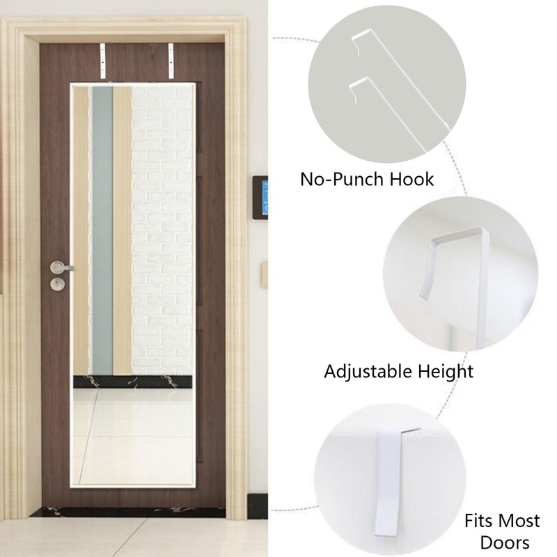 INCREWAY Over-The-Door Mirror Hanger, 2 Height Adjustable Door Mirror Hanger