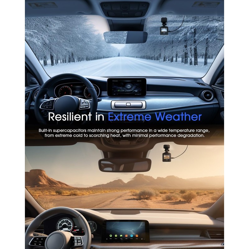 Dash Cam WiFi 2K, Car Camera with APP, Front Dash