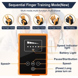 Rehabilitation Robot Gloves, Finger Exerciser for Stroke Recovery Hand Glove Equipment Hand Function Rehabilitation, Adjustable Strength and Supports USB Charging