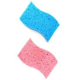 D.RECT - 2 pieces cellulose sponge, scratch-free, double-sided dish sponge for kitchen, scourer