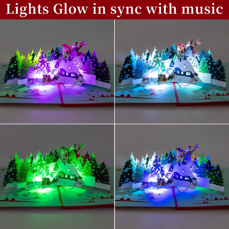 GREETING ART Christmas Cards, Christmas Card with Music Sound, Christmas