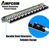AMPCOM 24 Ports 1U Blank Keystone Patch Panel, 19 inch