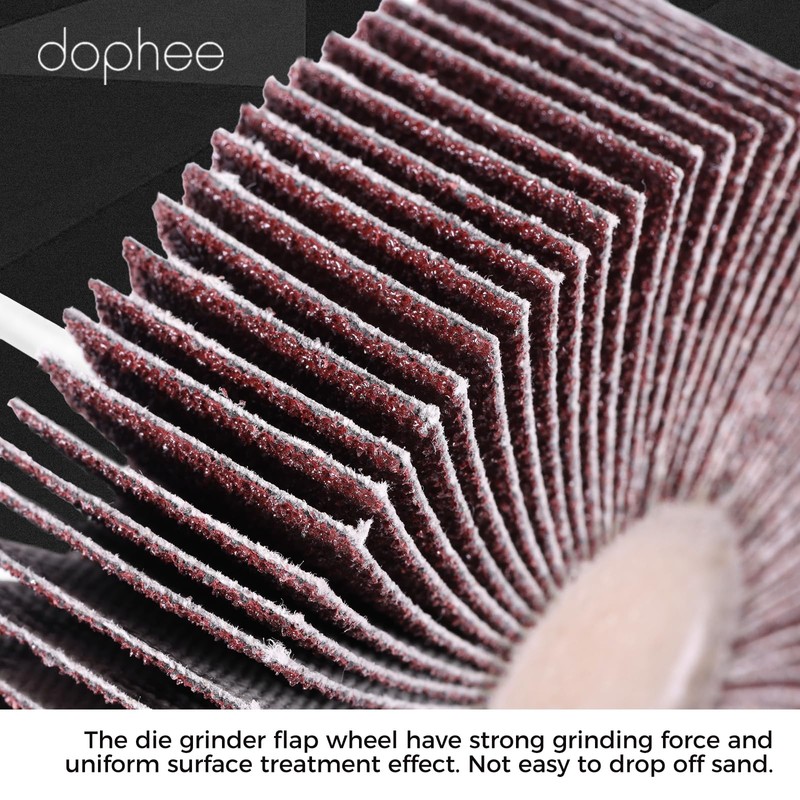 dophee 20PCS 80 Grit Aluminum Oxide Abrasive Flap Wheel Sander