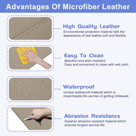 X AUTOHAUX Pair Synthetic Leather Car Front Door Panels Armrest Cover Beige for Honda Civic 2006-2011 Sedan