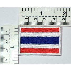 Thailand Flag Iron On sew on Patch Size Mini 1.2X1.7 inches. Thailand Flag Country National Emblem Iron On Sew On Patch Military Uniform Emblem Logo Clothes Jacket Jeans Cap Backpacks (12)