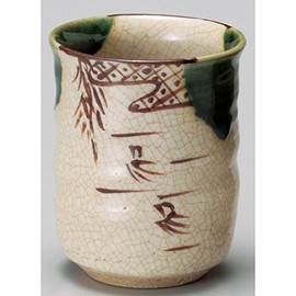 Oribe Tsubame Teacup Large (Handmade) [7 x 9.4 cm 210cc 210g] [Long Tea Cup] Earth, Hand Made | Restaurants, Ryokan, Japanese Tableware, Restaurants, Fashionable, Tableware, Commercial Use