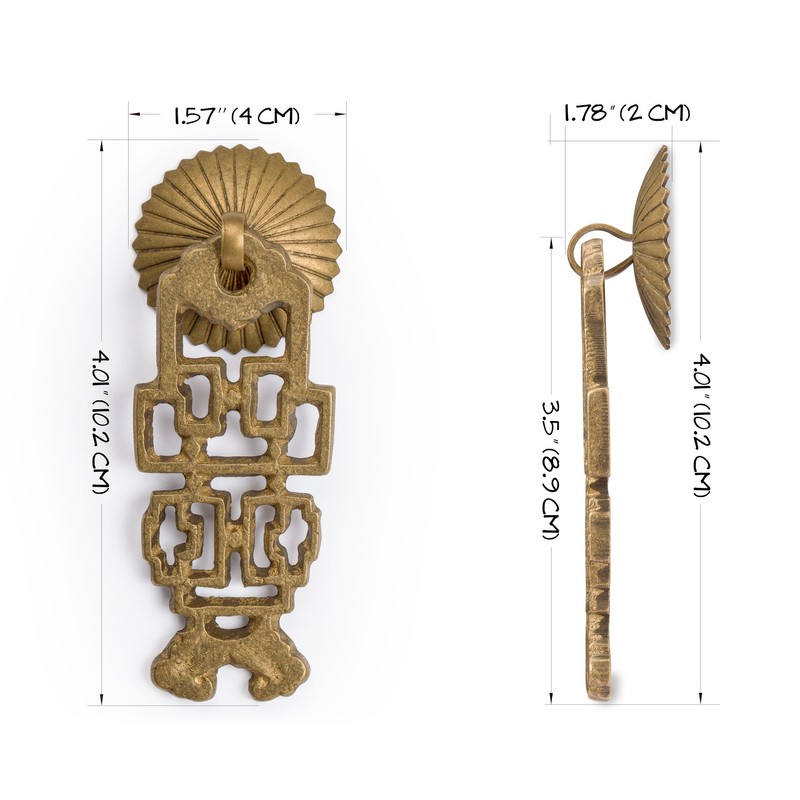 Hardware Philosophy Ancient Throne Brass Hardware Pulls 3.5-Inch - Set