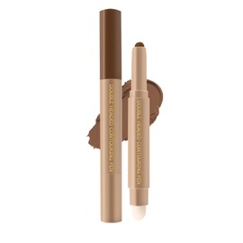 Cream Contour Stick, Dual Ended Natural Brown Face Contouring with Brush, Long Lasting Waterproof Smooth Matte Bronzer Stick Lightweight Blendable Color Corrector, Festival Makeup Gifts for Women-01