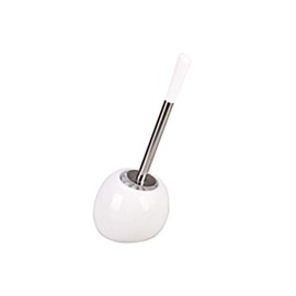 Ibergrif M33010W-JUNIOR, White Ground Toilet Brush Holder, Bath Caddy with Brush, Plastic
