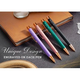 InnoBeta Monogrammed Gifts Ballpoint Pen Set of 4, Initial Letter Gifts for Housewarming, Birthday, Thanksgiving, Christmas - G