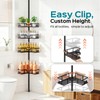 Shower Caddy Tension Pole: 4-Tier Adjustable Corner Organizer Black