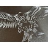 Engraved US American 3D Fierce Eagle Diamond Etched Silver Car