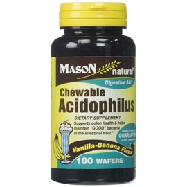 MASON NATURAL Acidophilus 20 Million Cfu - A Healthy Digestion, Improved Gastrointestinal Health, Vanilla Banana Flavor, 100 Chewables