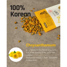 Ssanggye 100% Natural Chrysanthemum Buds Loose Tea 25g, Mildly Sweet Flavor with Floral Aroma Dried & Roasted Petal Chrysanthemum Flowers Promote Health Benefits by Korean Tea Master Mr. Kim