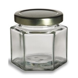 Nakpunar 6 pcs, 4 oz Hexagon Glass Jars for Jam, Honey, Wedding Favors, Shower Favors, Baby Foods, DIY Magnetic Spice Jars