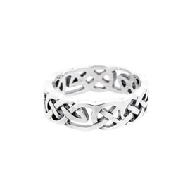 FIONA Celtic Friendship Ring 6mm Celtic Knot Ring 925 Sterling Silver, Sterling Silver, No Gemstone