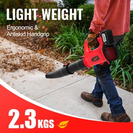 Leaf Blower Cordless, Electric Cordless Leaf Blower with 2 * 4.0Ah Battery Powered, Blowers for Lawn Care, Blower with Extension Nozzle, Battery Powered Blowers Leaf Cordless