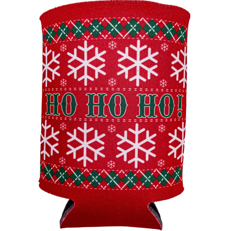 Ho Ho Ho Pattern Christmas Sweater Collapsible Can Coolie