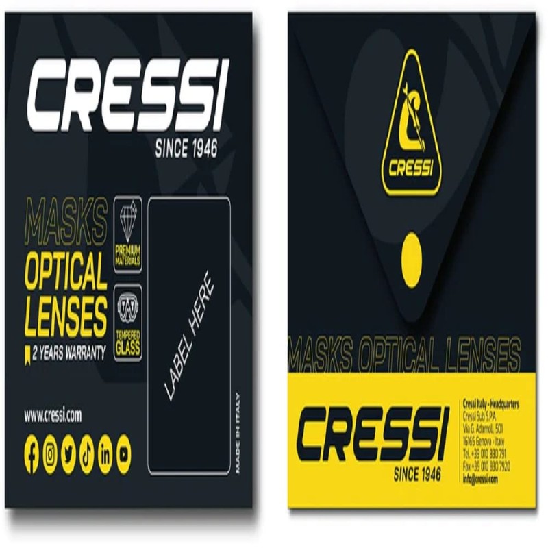 Cressi Big Eyes Evo-Quantum OPT. Lens - Mask Lenses, Transparent,