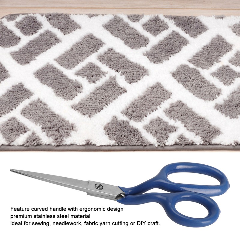 Carpet Scissors Blue 7.1in Stainless Steel Blade Ergonomic Curved Handle