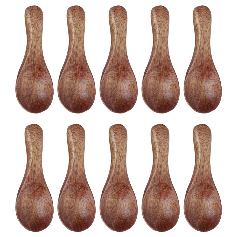 10pcs Small Wooden Spoons Cooking Condiments Spoons for Kitchen Seasoning
